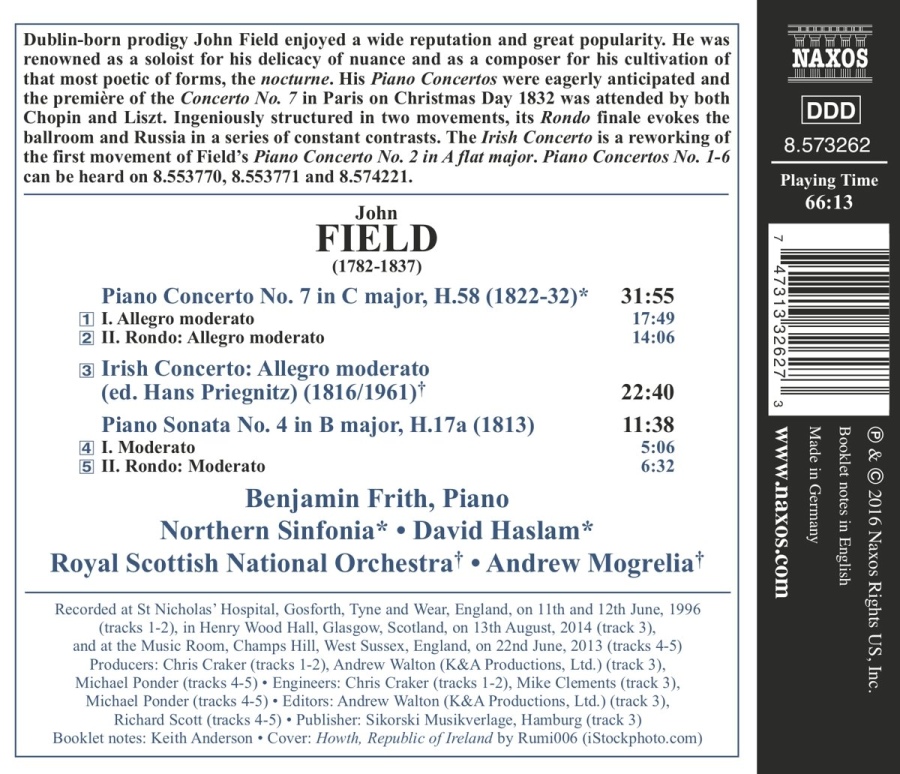 Field: Piano Concerto No. 7; Irish Concerto; Piano Sonata No. 4 - slide-1