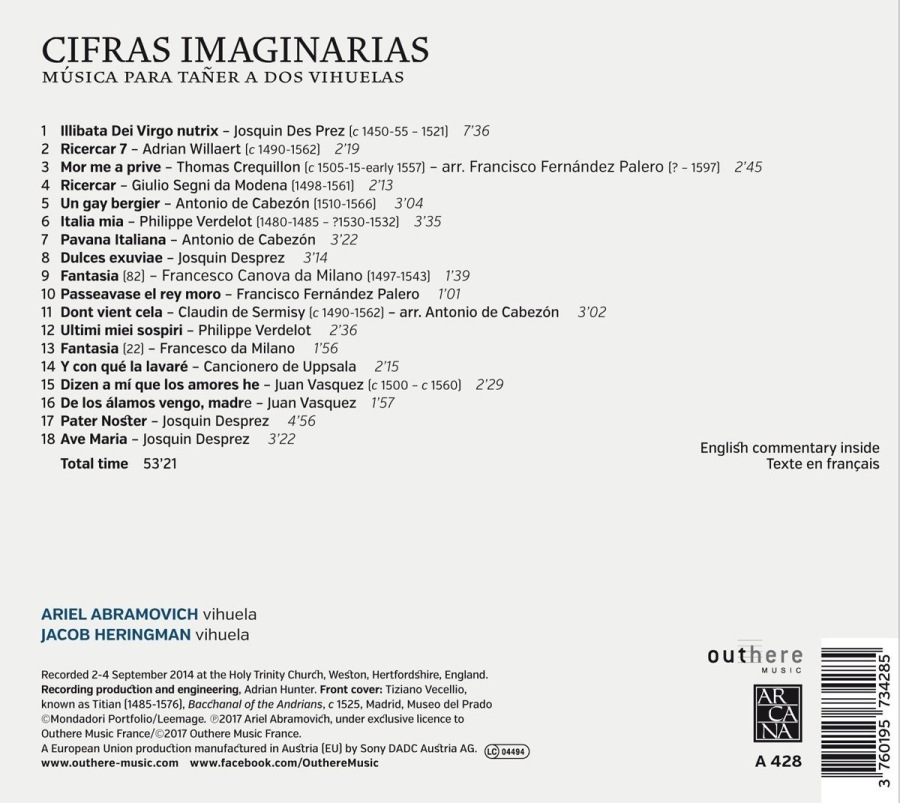 Cifras Imaginarias, Música para tañer a dos vihuelas - slide-1