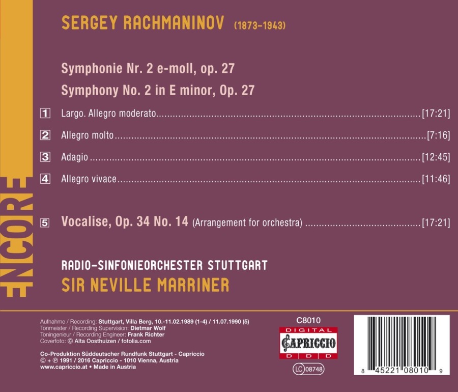 Rachmaninov: Symphony No. 2, Vocalise - slide-1