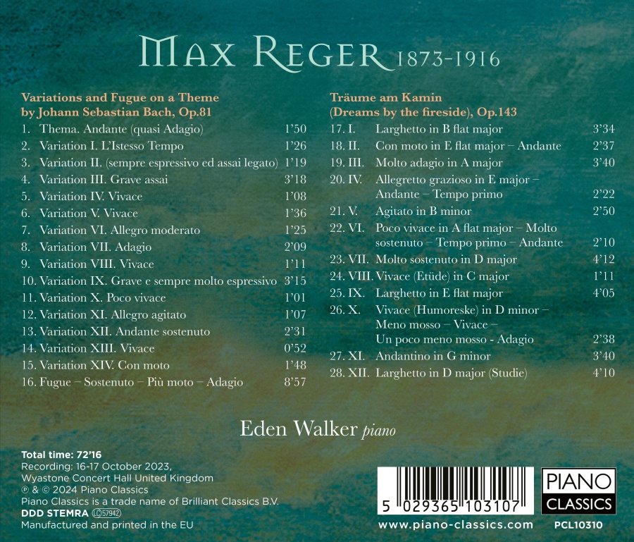 Reger: Bach Variations; Träume am Kamin - slide-1