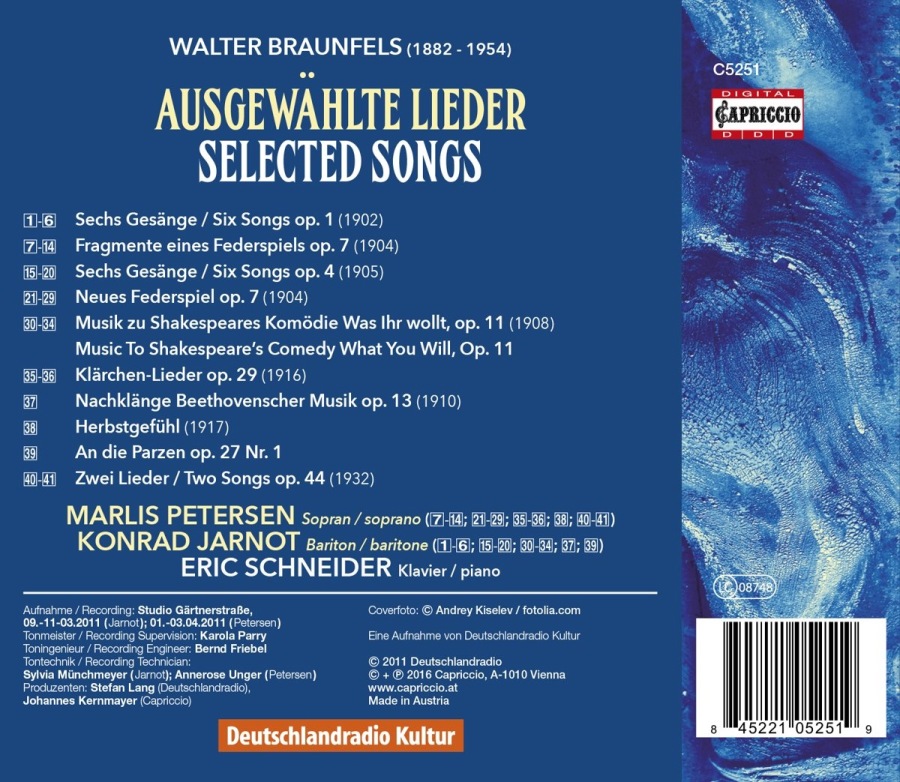 Braunfels: Ausgewählte Lieder (Selected Songs) - slide-1
