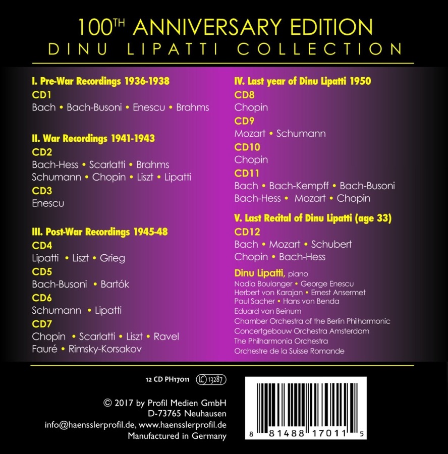 Lipatti, Dinu - 100th Anniversary Edition - slide-1