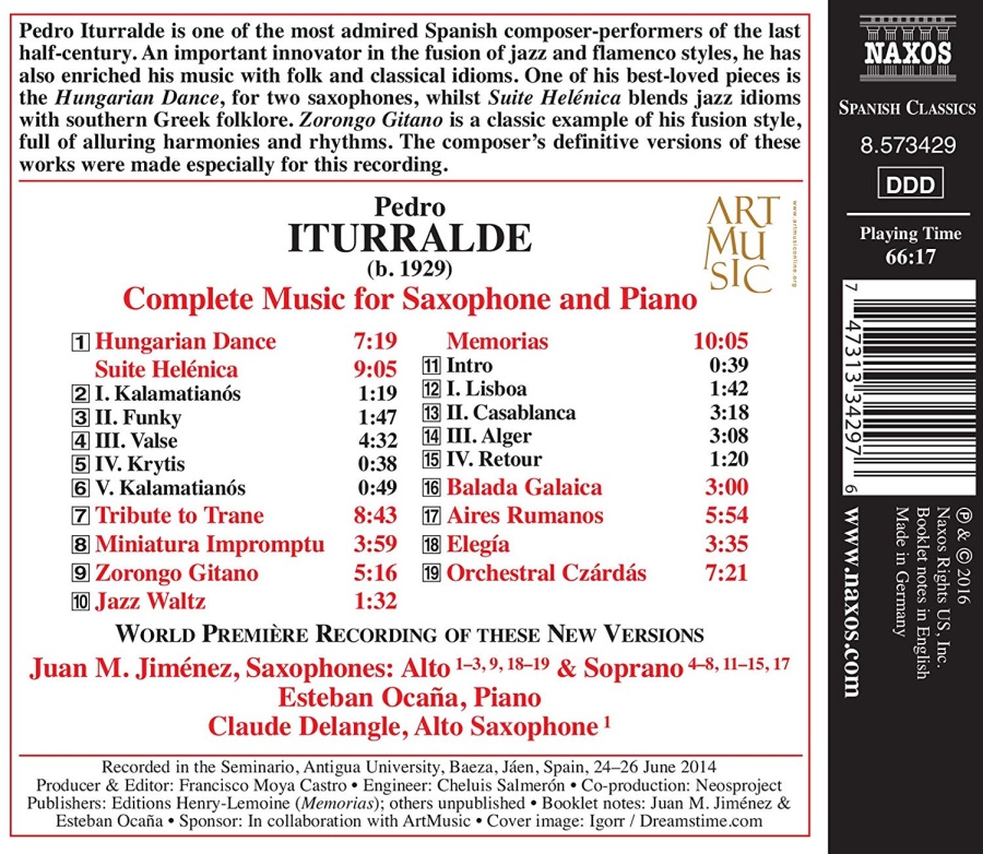 Iturralde, Pedro: Complete Music for Saxophone and Piano - slide-1