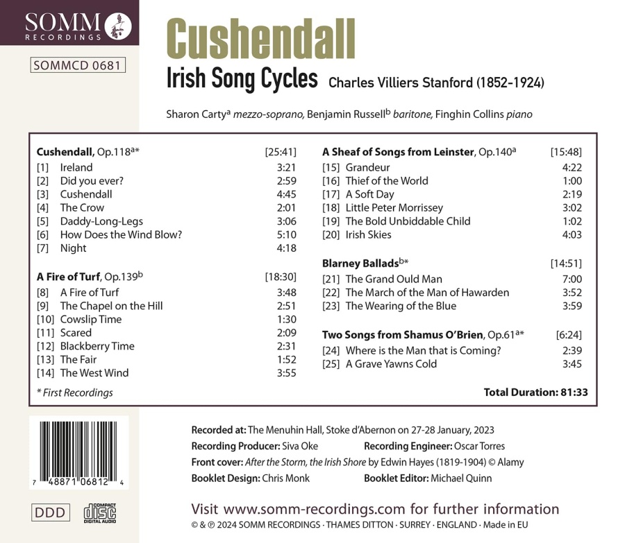 Stanford: Cushendall, Irish Song Cycles - slide-1