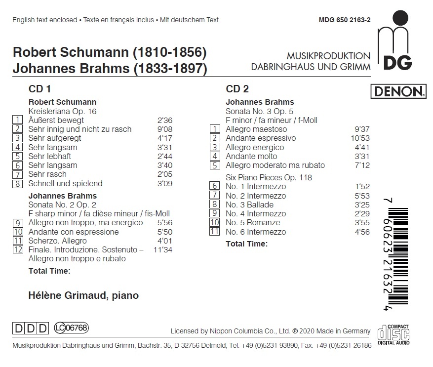 Schumann: Kreisleriana; Brahms: Sonatas - slide-1