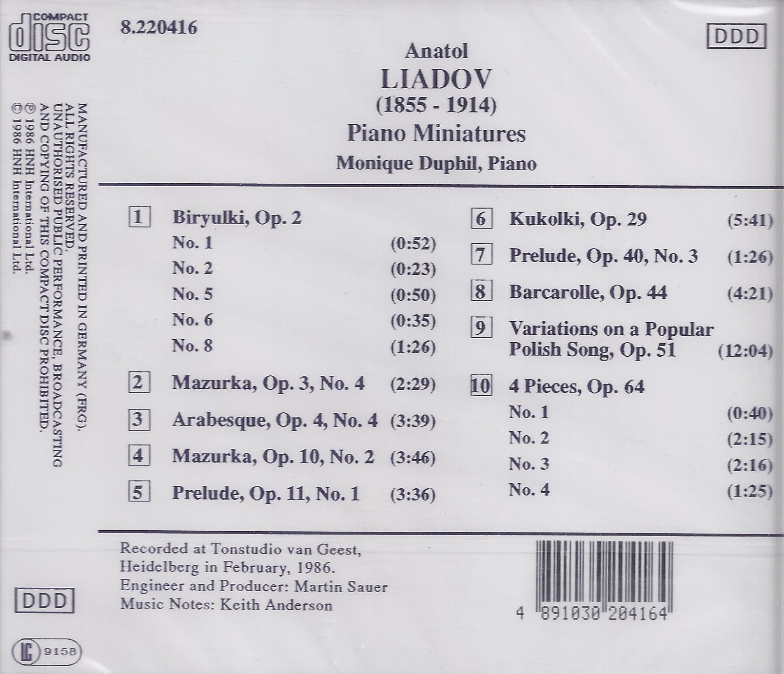 LIADOV: Piano miniatures - slide-1