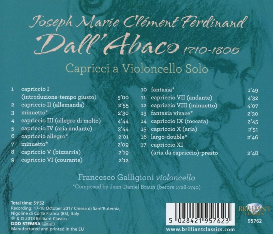 Dall'Abaco: Capricci a Violoncello Solo - slide-1