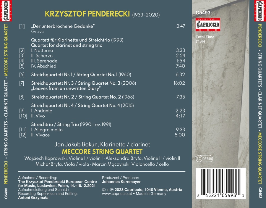 Penderecki: String Quartets; Clarinet Quartet; String Trio - slide-1
