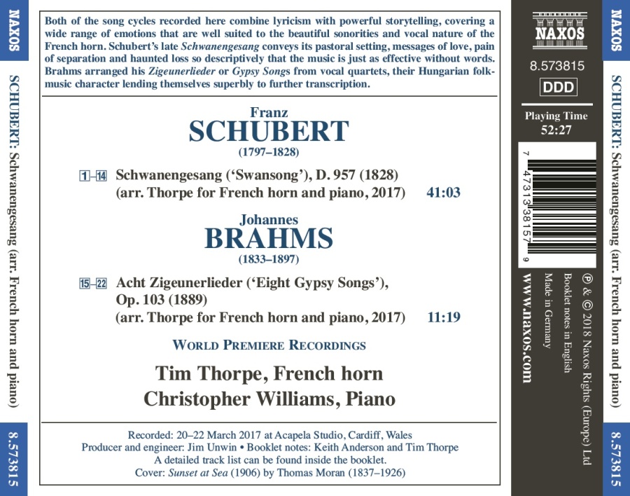 Schubert: Schwanengesang; Brahms: Acht Zigeunerlieder - slide-1