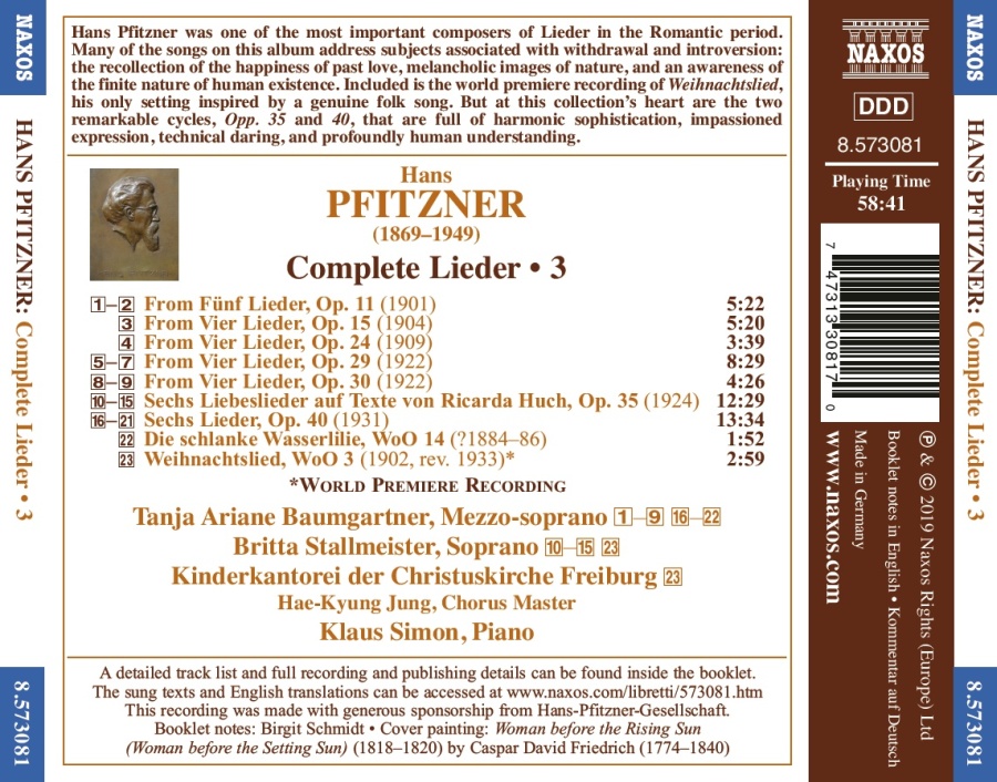 Pfitzner: Complete Lieder Vol. 3 - slide-1