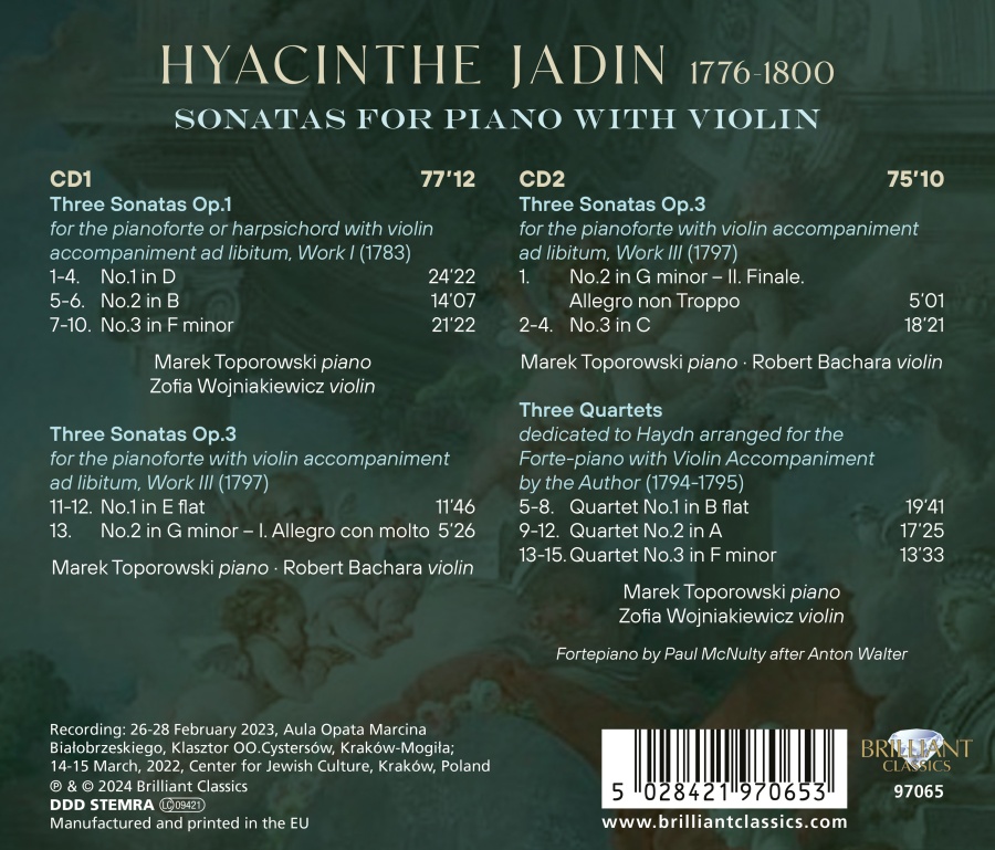 Jadin: Sonatas for Piano with Violin - slide-1