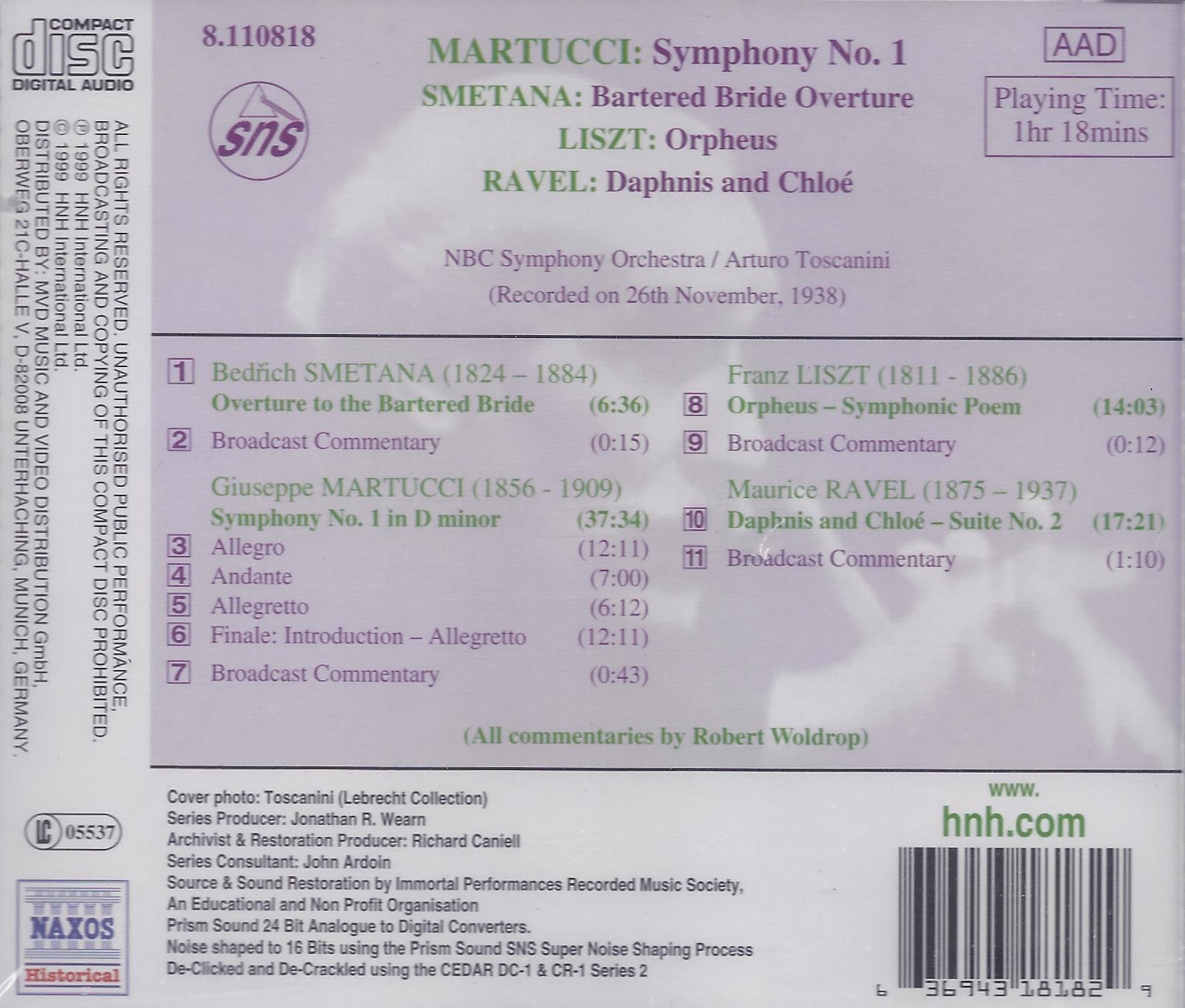 Arturo Toscanini: Liszt /  Ravel / Martucci / Smetana - slide-1