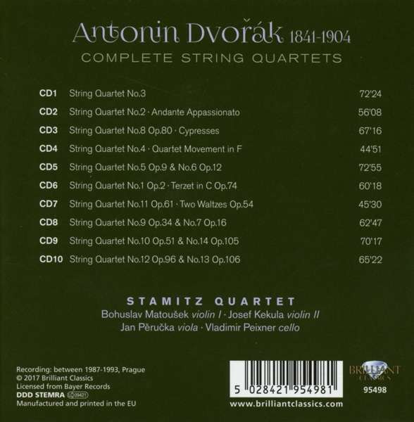 Dvorak: Complete String Quartets - slide-1