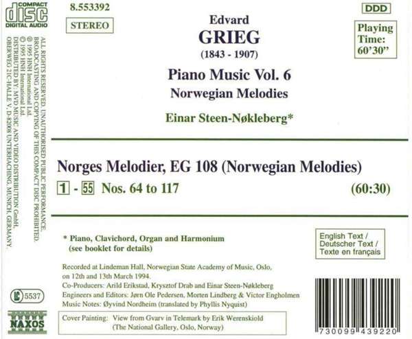 GRIEG: Piano Music vol. 6 - slide-1