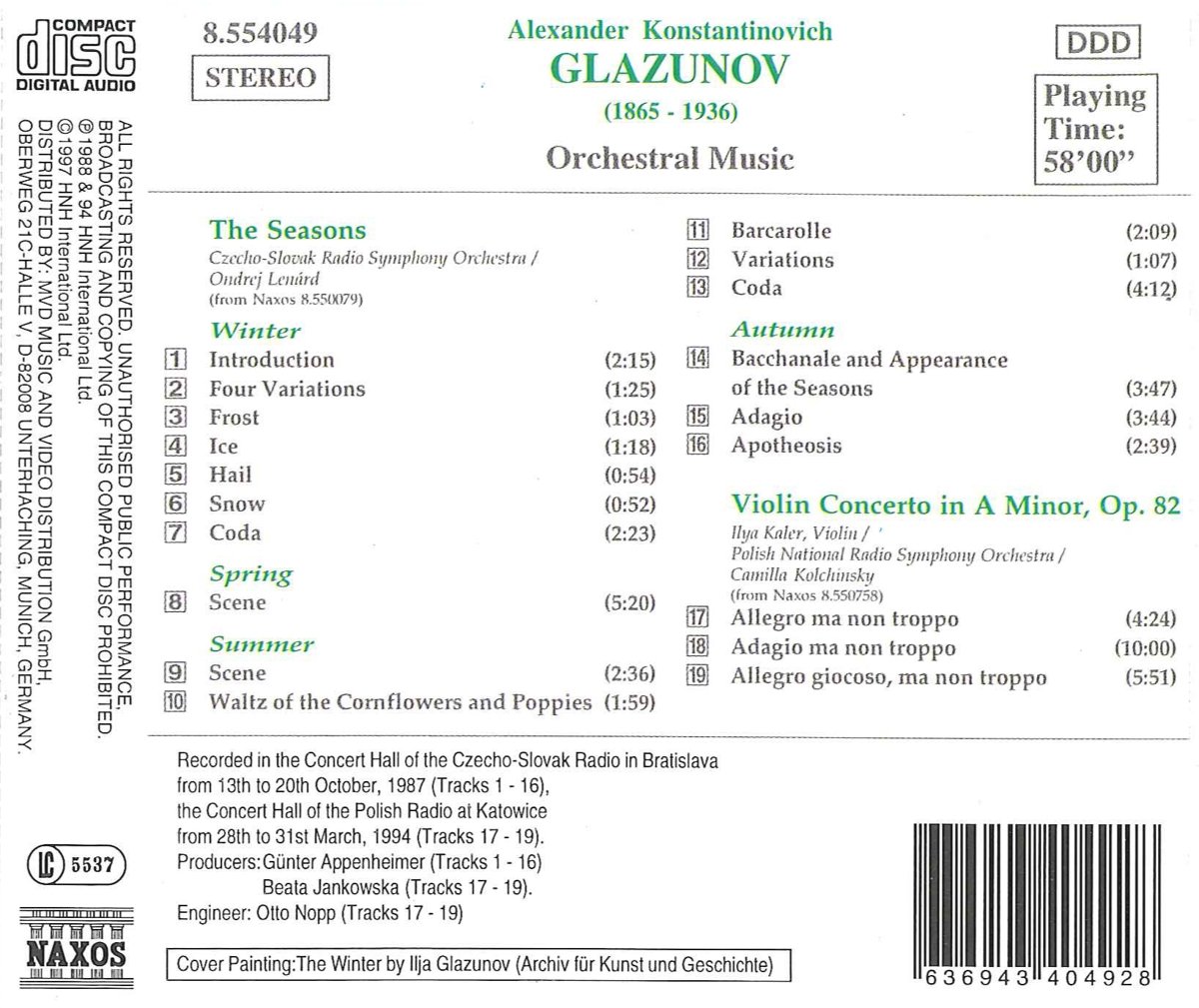 GLAZUNOV: The Seasons - slide-1