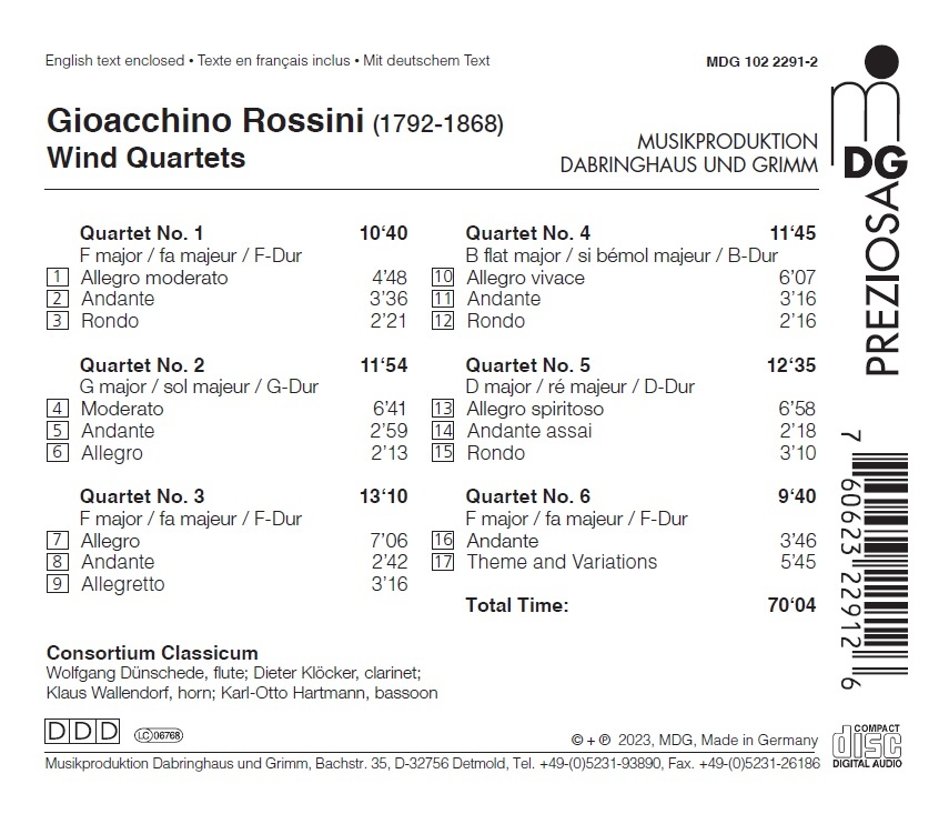 Rossini: Wind Quartets - slide-1