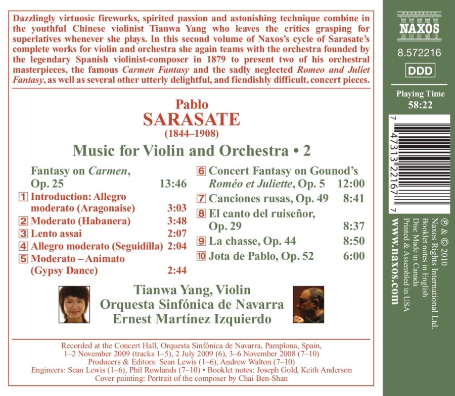 Sarasate: Music for Violin and Orchestra Vol. 2 - slide-1