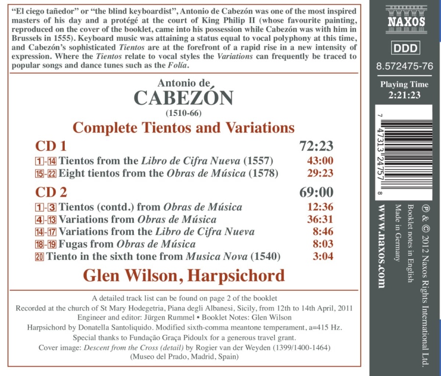 Cabezon: Complete Tientos and Variations - slide-1