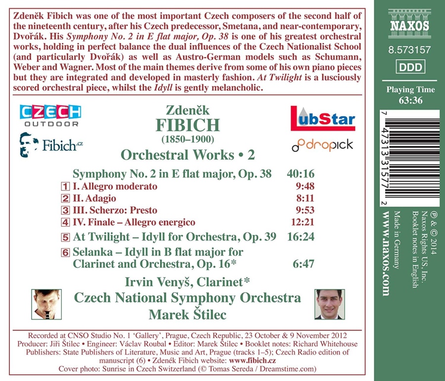 Fibich: Orchestral Works 2 - Symphony No. 2, At Twilight, Clarinet Idyll - slide-1