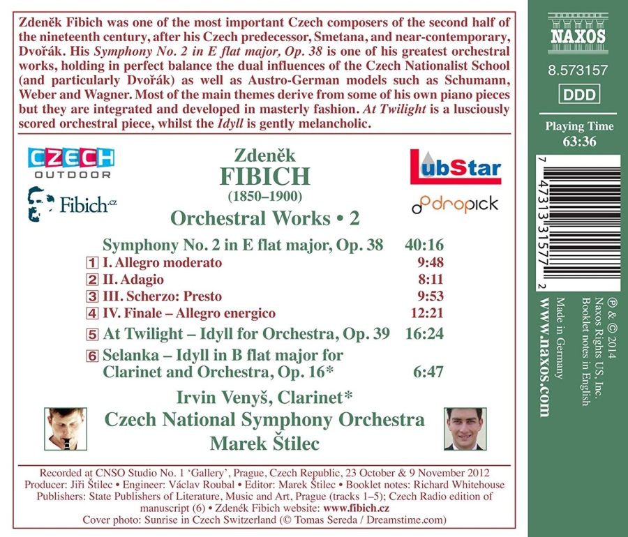 Fibich: Orchestral Works 2 - Symphony No. 2, At Twilight, Clarinet Idyll - slide-1
