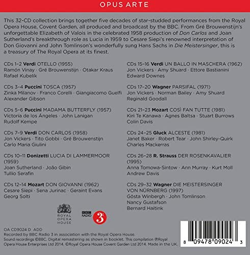 The Royal Opera - Great Performances, Recorded live 1955-1997 Otello; Don Carlos; Un Ballo in Maschera, Madama Butterfly, Lucia Di Lammermoor, Don Giovanni; Cosi Fan Tutte, Parsifal; Die Meistersinger von Nürnberg, Alceste, Der Rosenkavalier - slide-1
