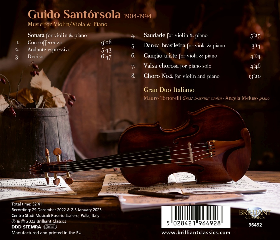 Santórsola: Music for Violin/Viola & Piano - slide-1