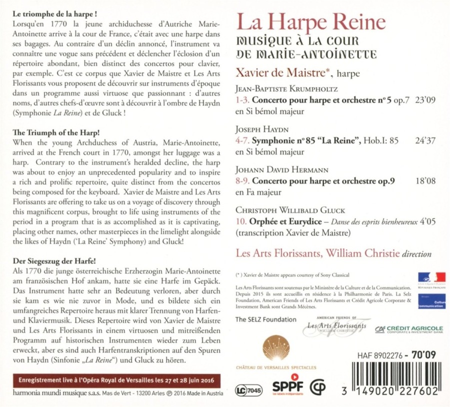La Harpe Reine, musique à la cour de Marie-Antoinette - Krumpholtz; Hermann; Haydn & Gluck - slide-1