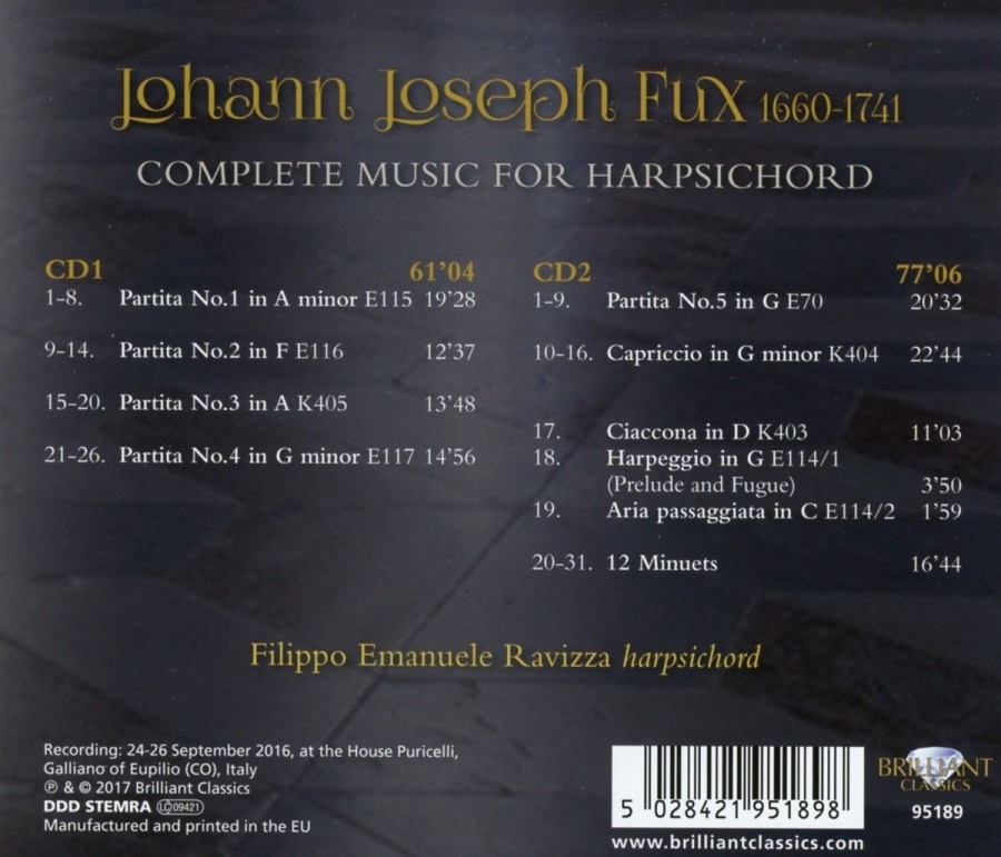 Fux: Complete Music for Harpsichord - slide-1