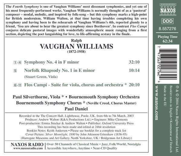 VAUGHAN WILLIAMS: Symphony No. 4; Norfolk Rhapsody No. 1; Flos Campi - slide-1