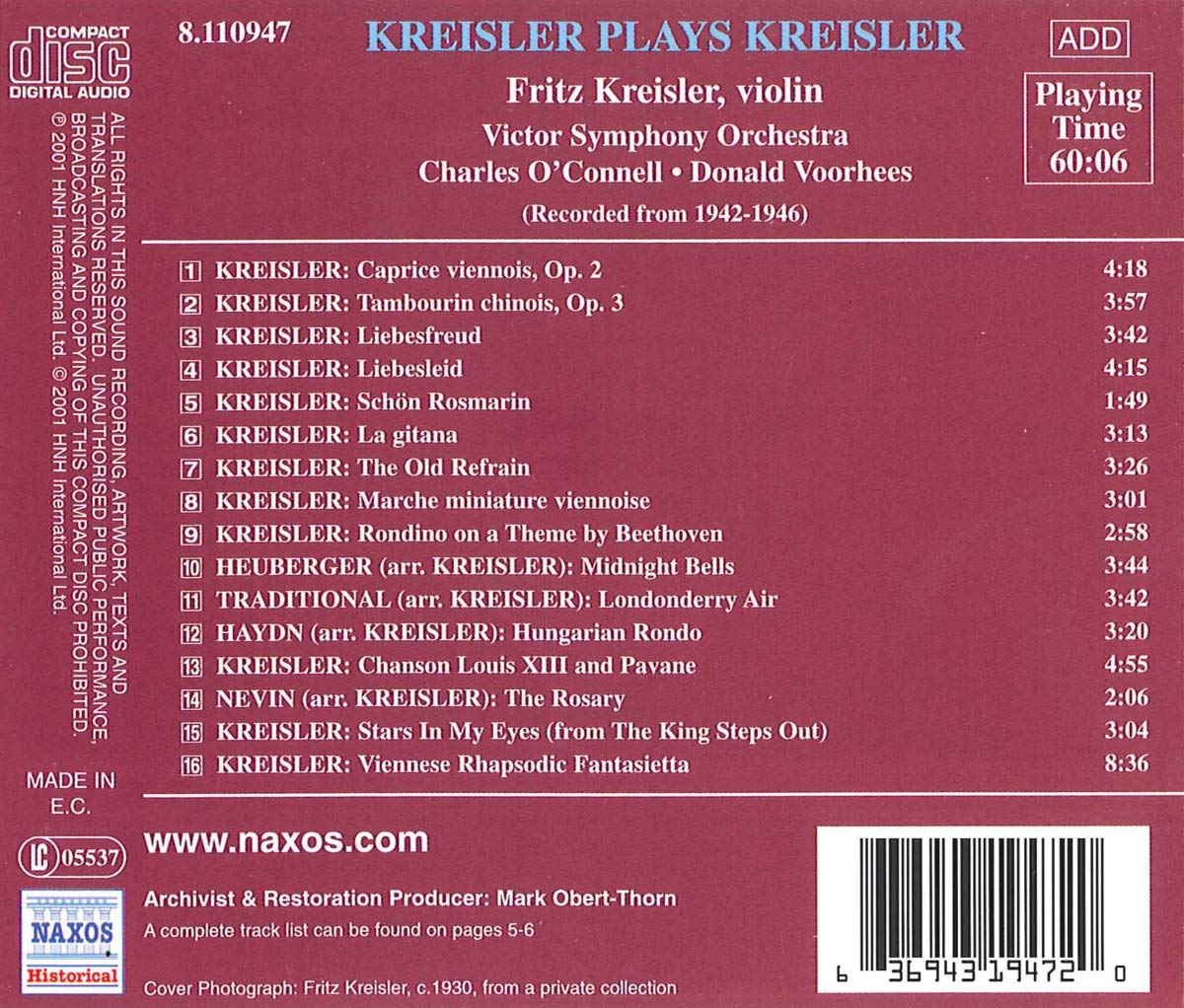 Kreisler Plays Kreisler (1942-1946) - slide-1