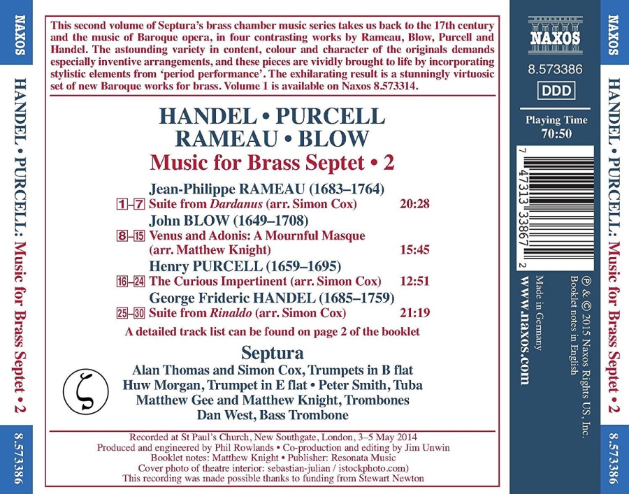 Music for Brass Septet Vol. 2 – Rameau, Blow, Purcell, Handel, - slide-1