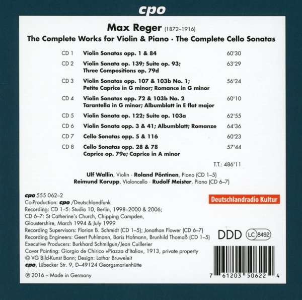 Reger: Complete Works for Violin & Piano Complete Cello Sonatas - slide-1