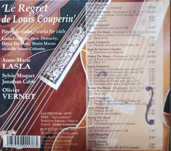 Couperin: Le Regret de Louis Couperin - Pieces de Violes - slide-1