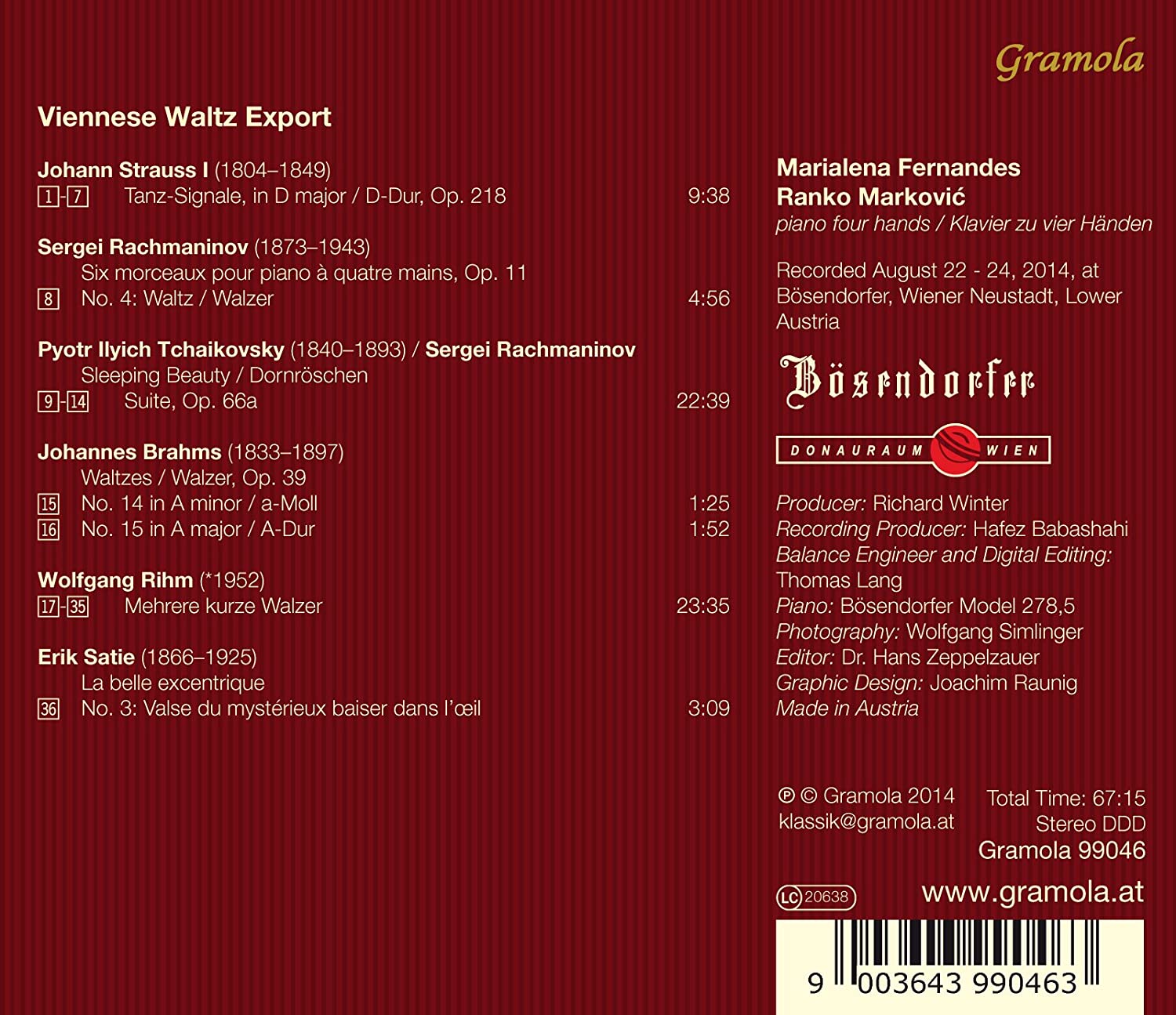 Viennese Waltz Export – Strauss, Rachmaninov, Tchaikovsky, Brahms ,Rihm ,Satie - slide-1