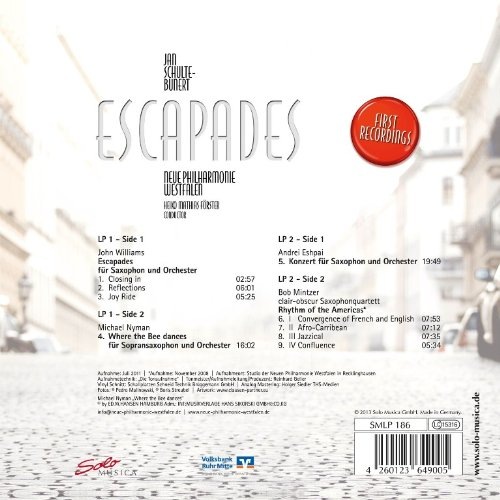 Escapades for Saxophone and Orchestra, music by John Williams, Michael Nyman, Andrei Eshpai - slide-1