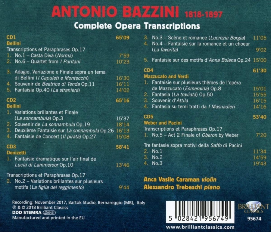 Bazzini: Complete Opera Transcriptions - slide-1