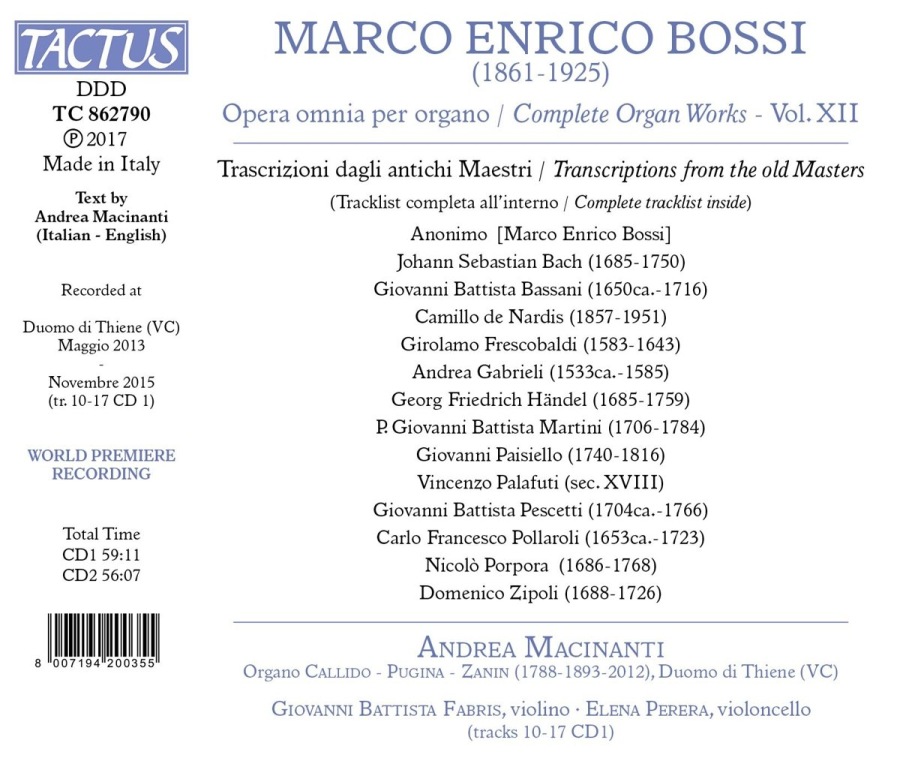Bossi: Complete Organ Works Vol. 12 - slide-1