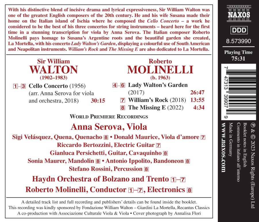 Walton: Cello Concerto; Molinelli: Viola Concerto - slide-1