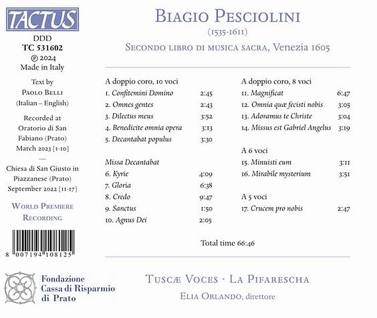 Pesciolini: Secondo Libro di Musica Sacra - slide-1