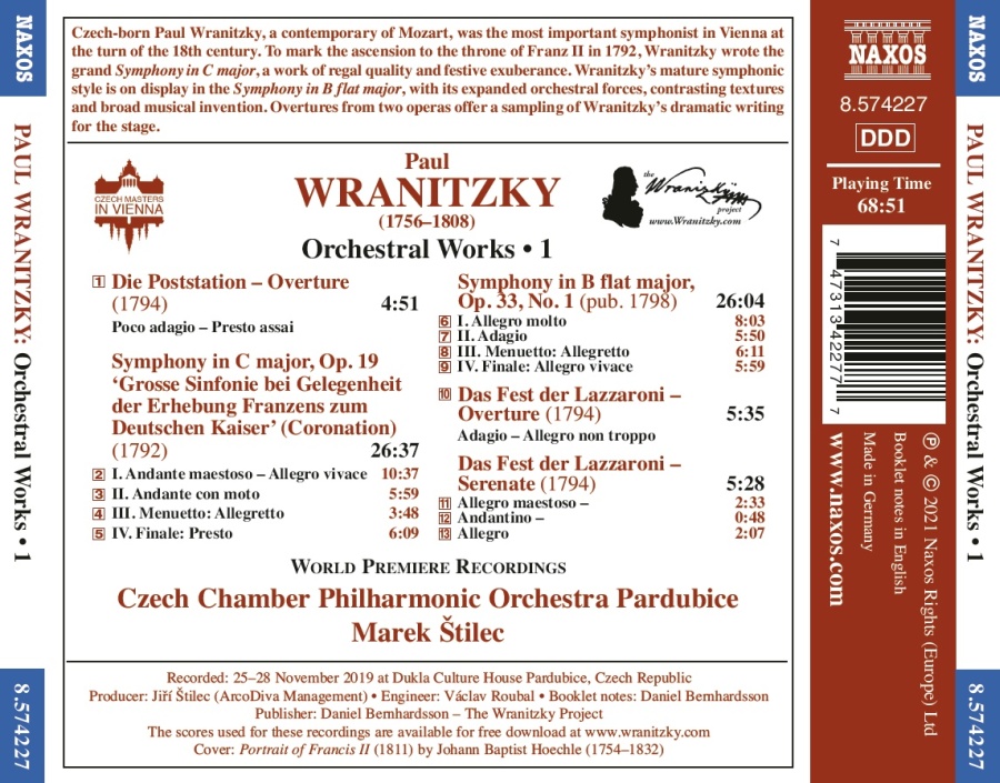 Wranitzky: Orchestral Works Vol. 1 - slide-1