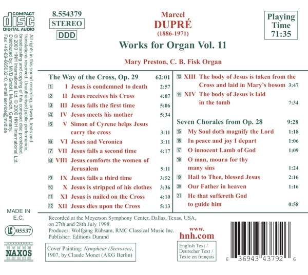 DUPRE:  Works for organ vol.11 - slide-1