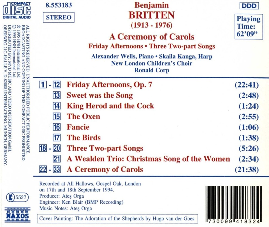 BRITTEN: A Ceremony of Carols - slide-1