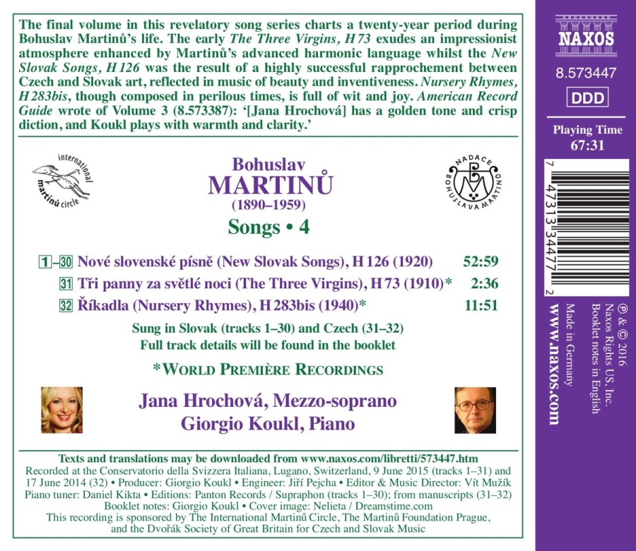 Martinu: Complete Songs Vol. 4 - slide-1