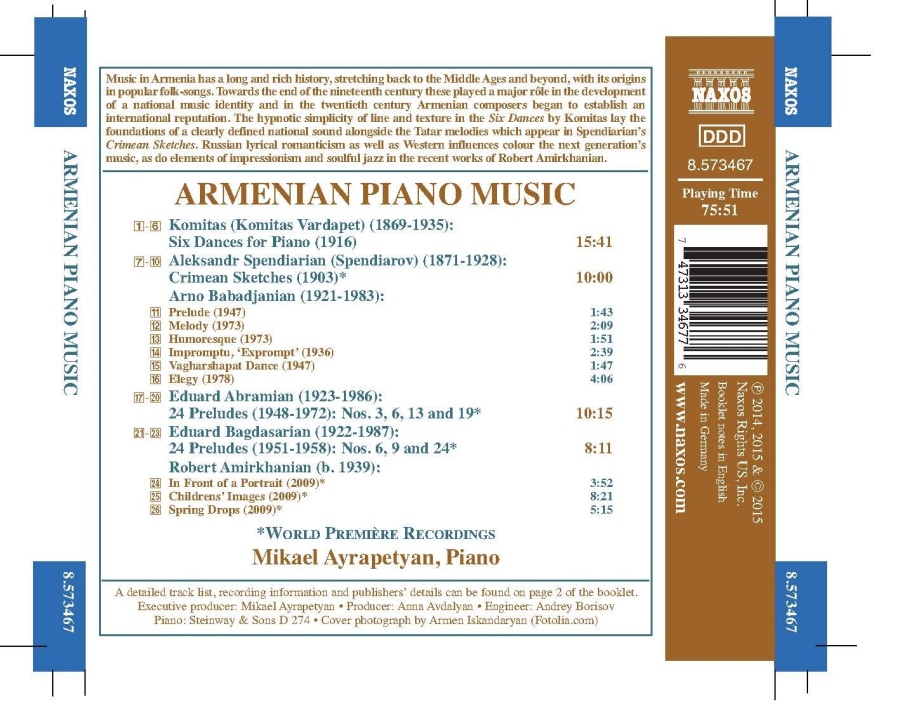 Armenian Piano Music – Komitas; Spendiarian; Babadjanian; Abramian; Bagdasarian; Amirkhanian - slide-1