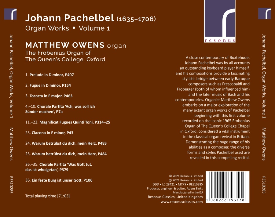 Pachelbel: Organ Works Vol. 1 - slide-1