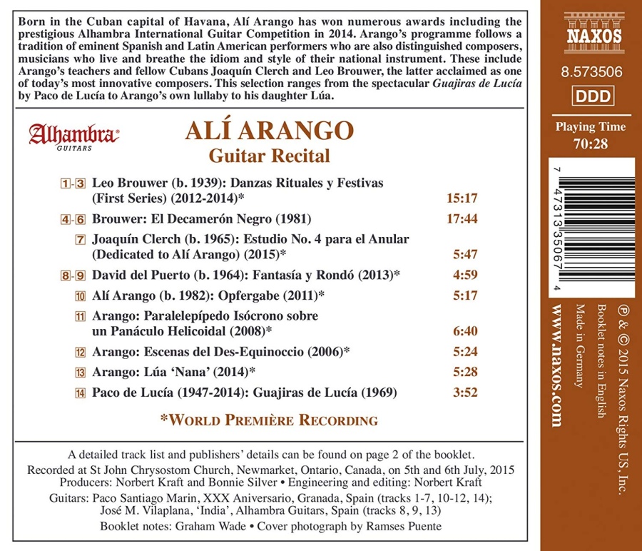 Alí Arango Guitar Laureate Recital, 2014 Winner ‘Alhambra’ International Guitar Competition - slide-1