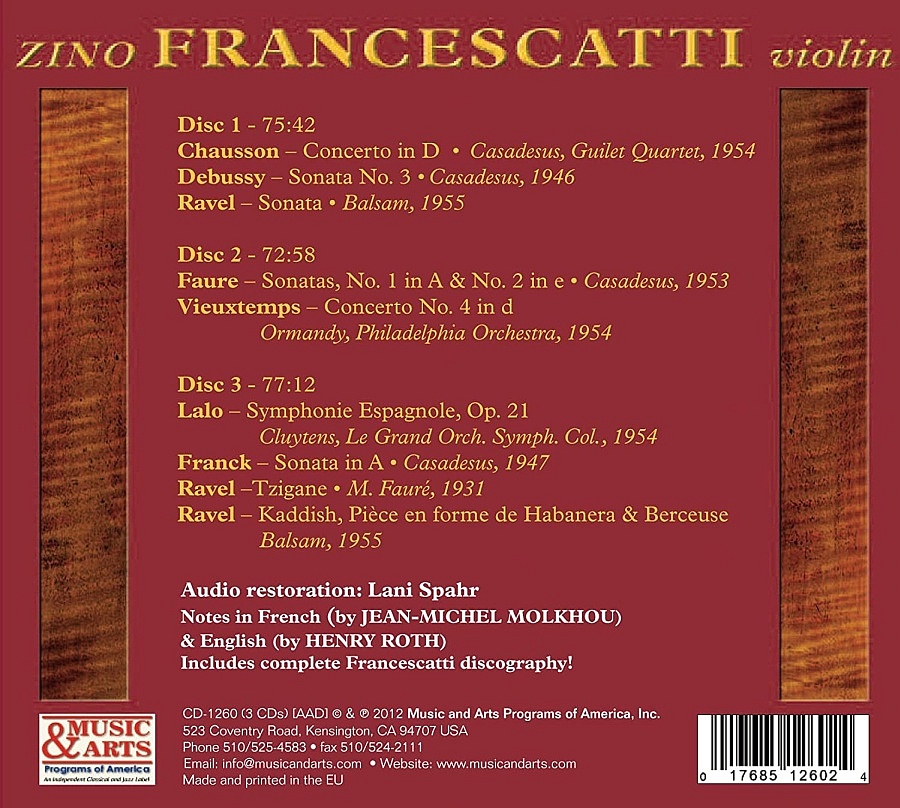 Zino Francescatti - A treasury of studio recordings 1931-1955 - slide-1