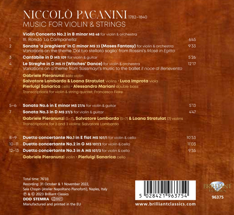Paganini: Music for Violin & Strings - slide-1