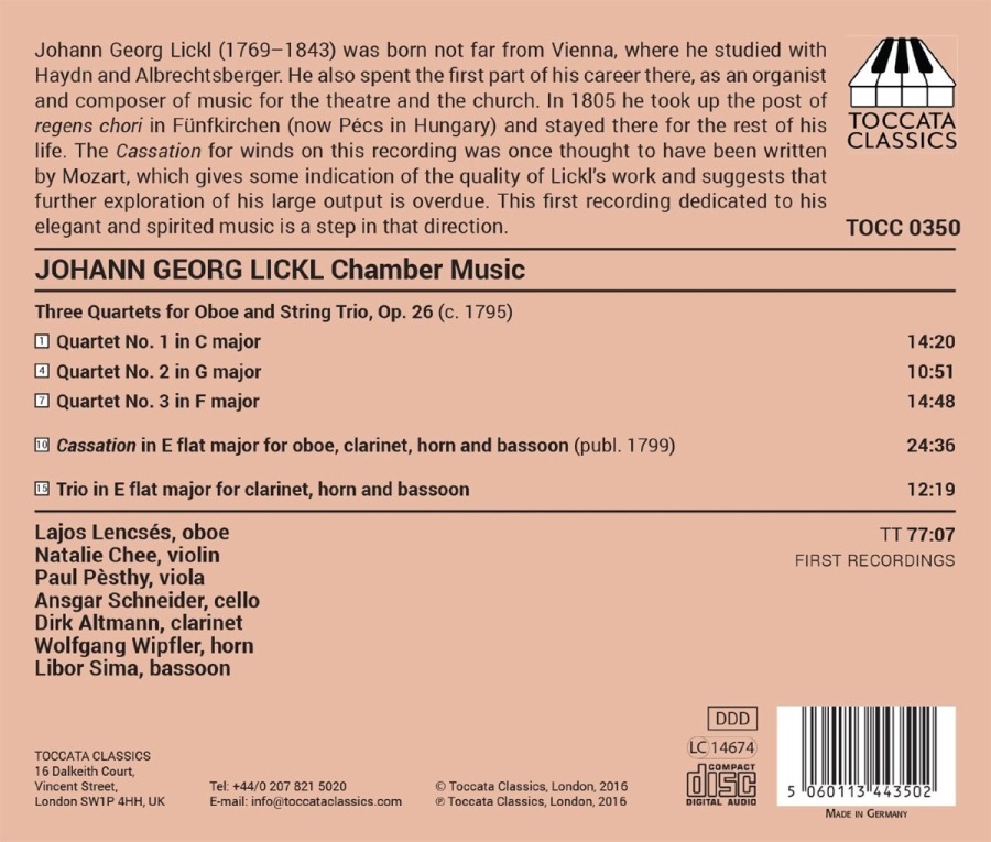 Lickl: Three Quartets for Oboe and String Trio Op. 26 - slide-1