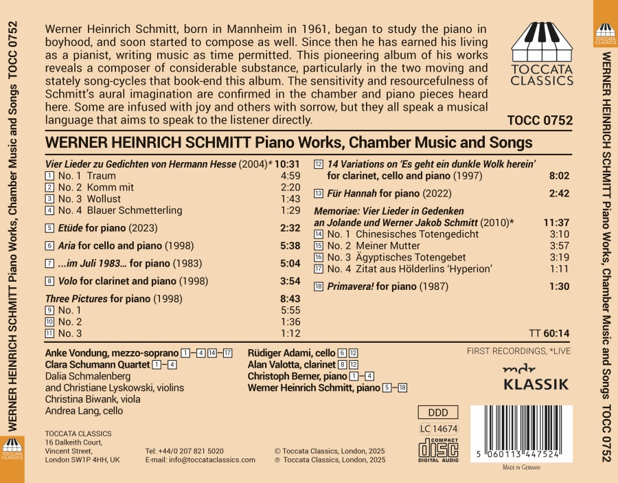 Schmitt: Piano Works, Chamber Music and Songs - slide-1